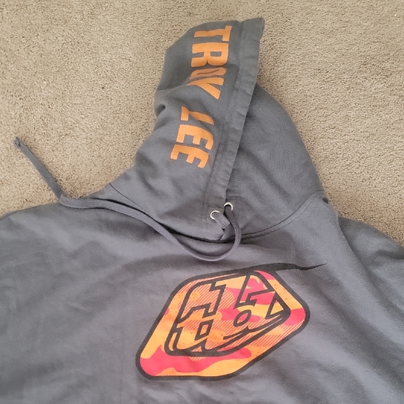 Men's Gray Hoodie with Orange Logo - Picture 3 of 10